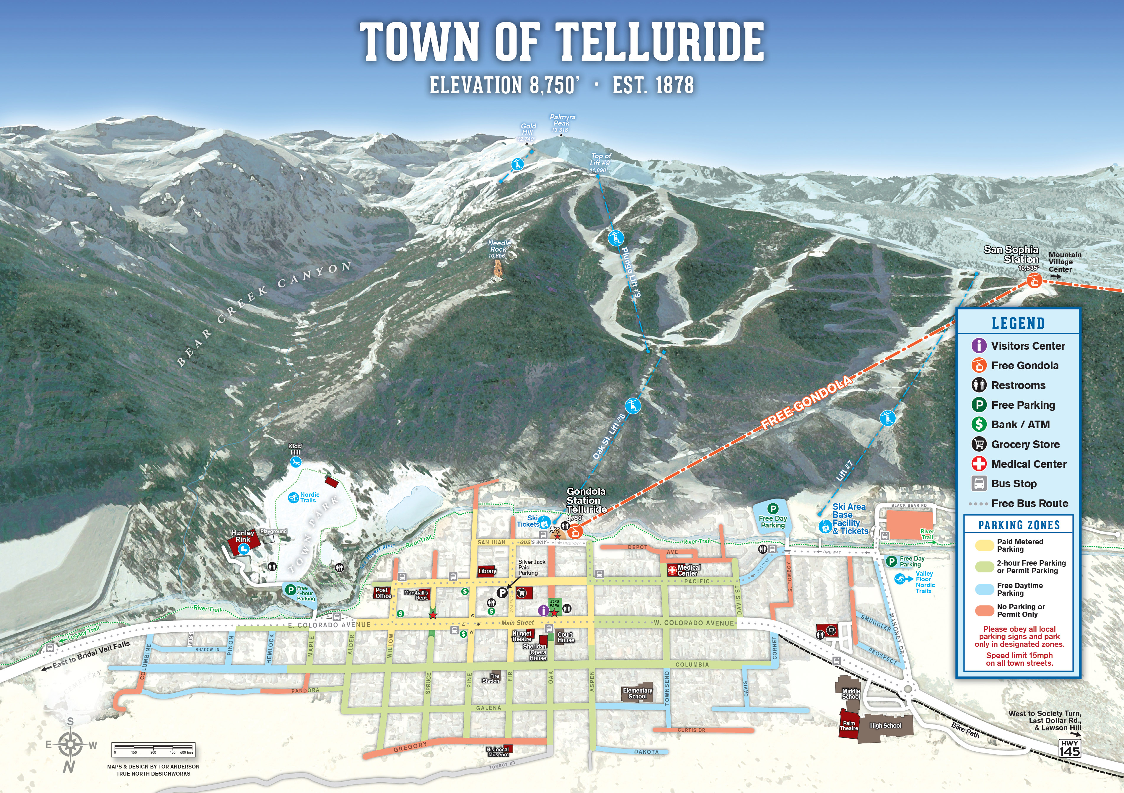 Map of Telluride, Colorado