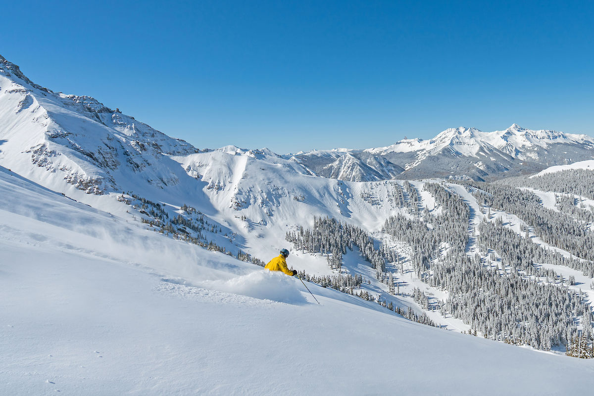 skiing in Telluride, CO off Gold Hill 1