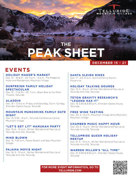 Telluride PEAK SHEET: December 15 - 21 — photo 1