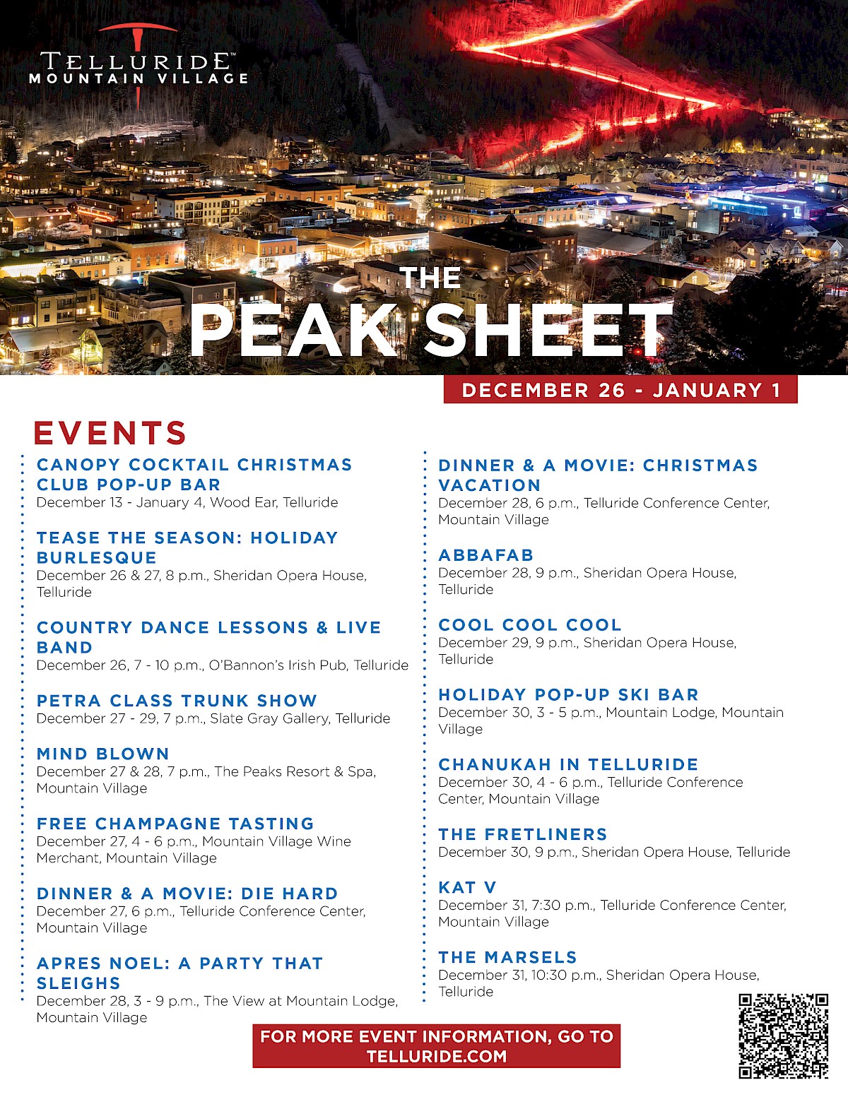 PEAK SHEET: December 26 - January 1, 2025 — photo 1
