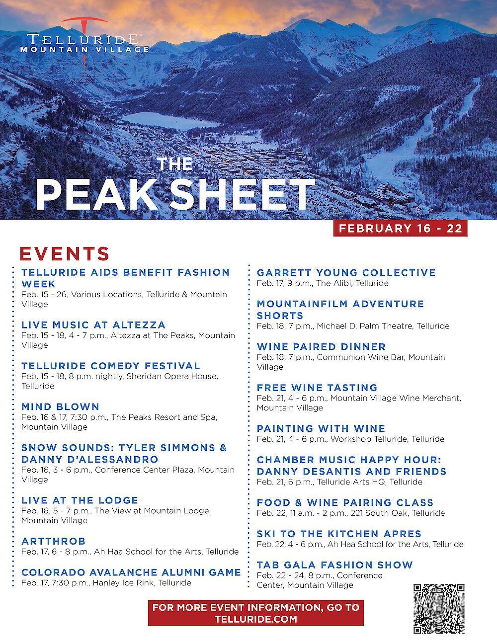 Telluride Lodging and Air Update: February 16 - 22 — photo 1