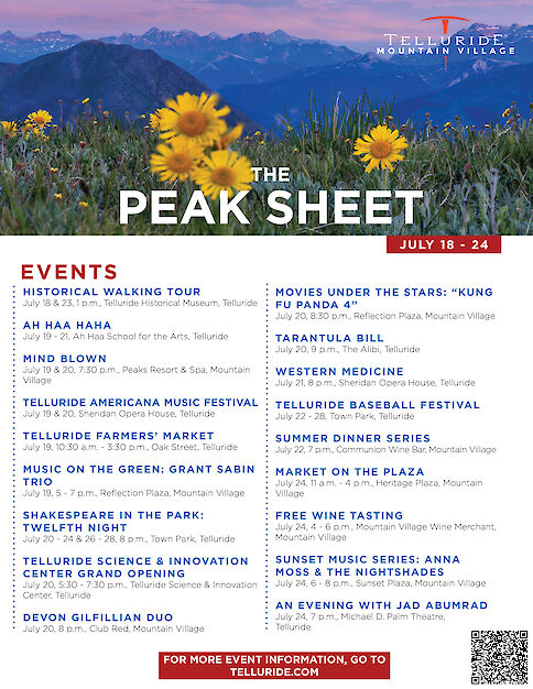 Telluride PEAK SHEET: July 18 - 24 — photo 2