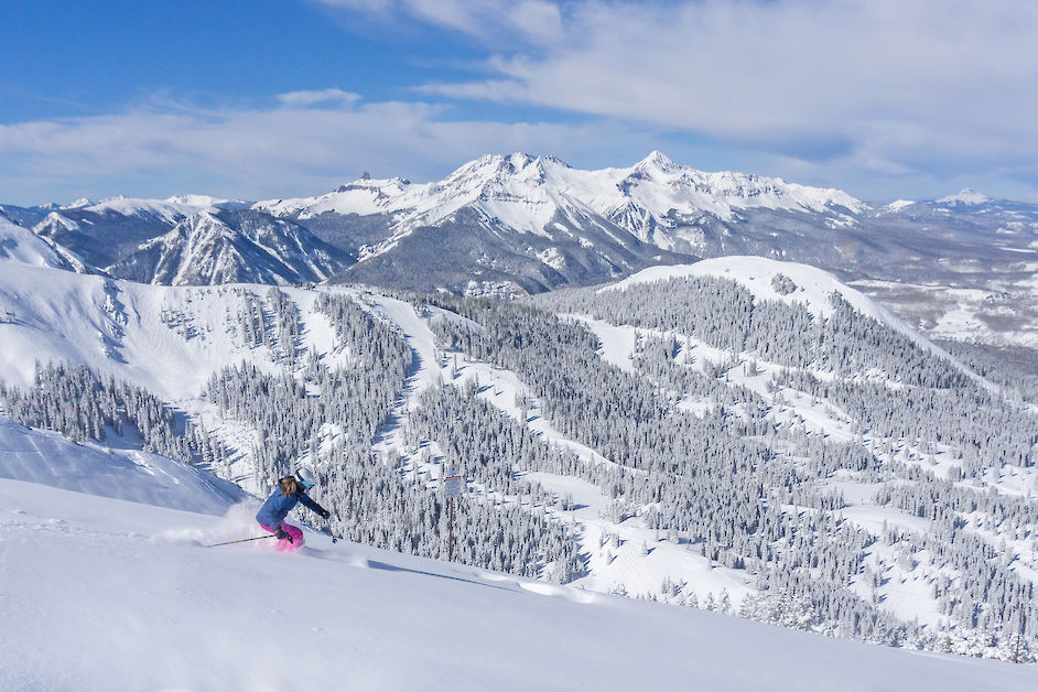 Telluride Ski Resort Powder Day with Wilson's in background