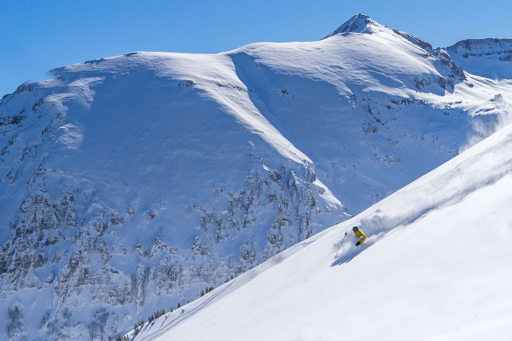 powder skiing in Revelation Bowl, Telluride, CO