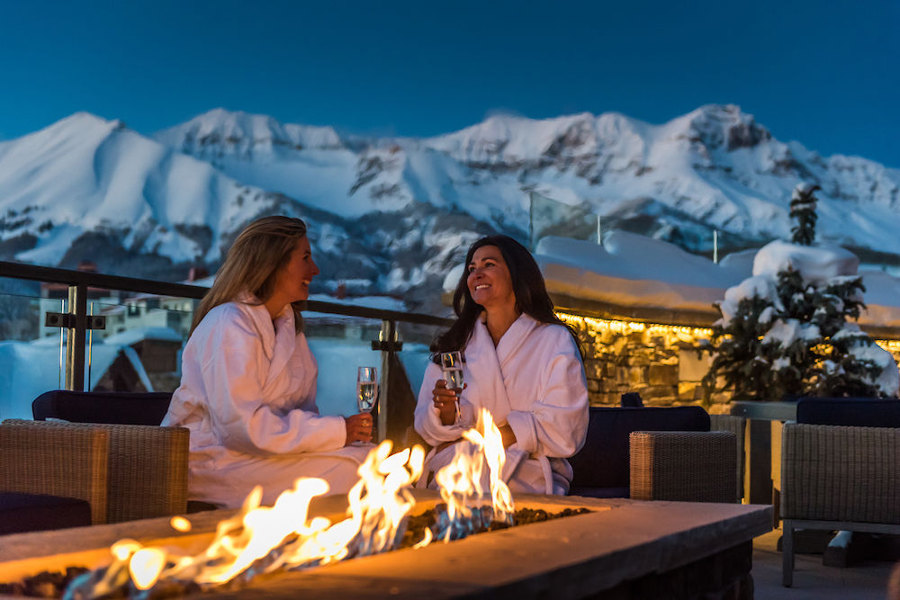 Hotel Madeline pool deck in Telluride, CO