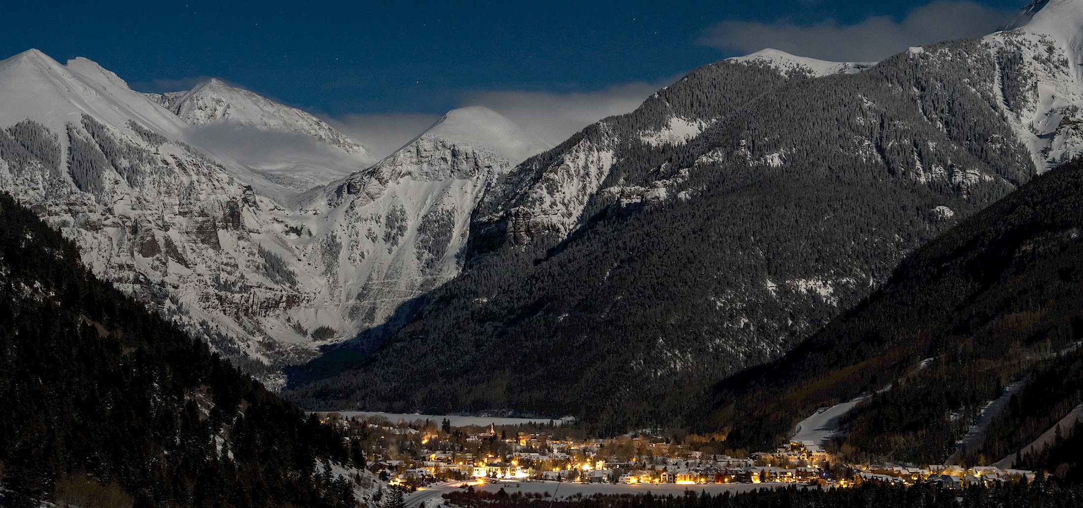 birds eye view of Telluride, CO box canyon