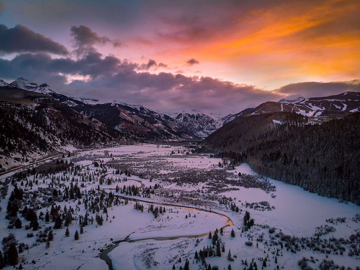 winter Valley Floor in Telluride, CO