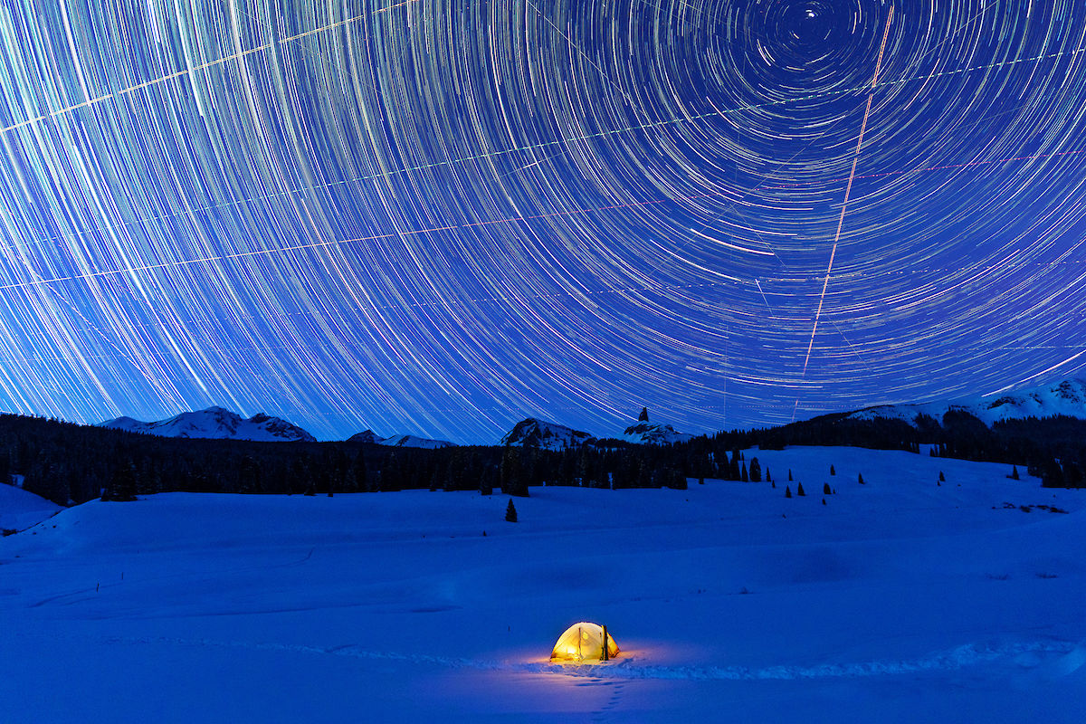 starry winter sky in Telluride, CO
