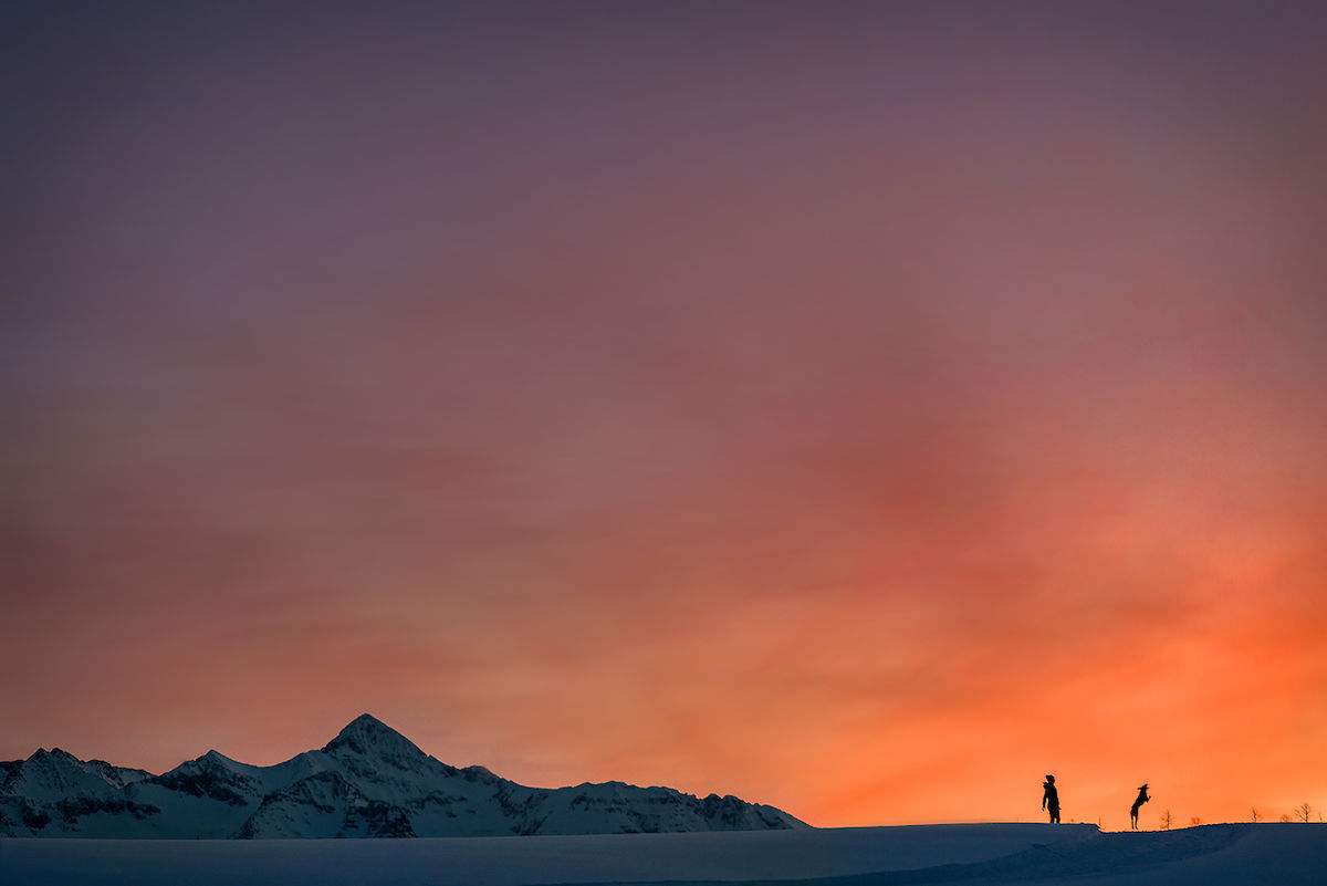 Wilson Peak winter sunset in Telluride, CO