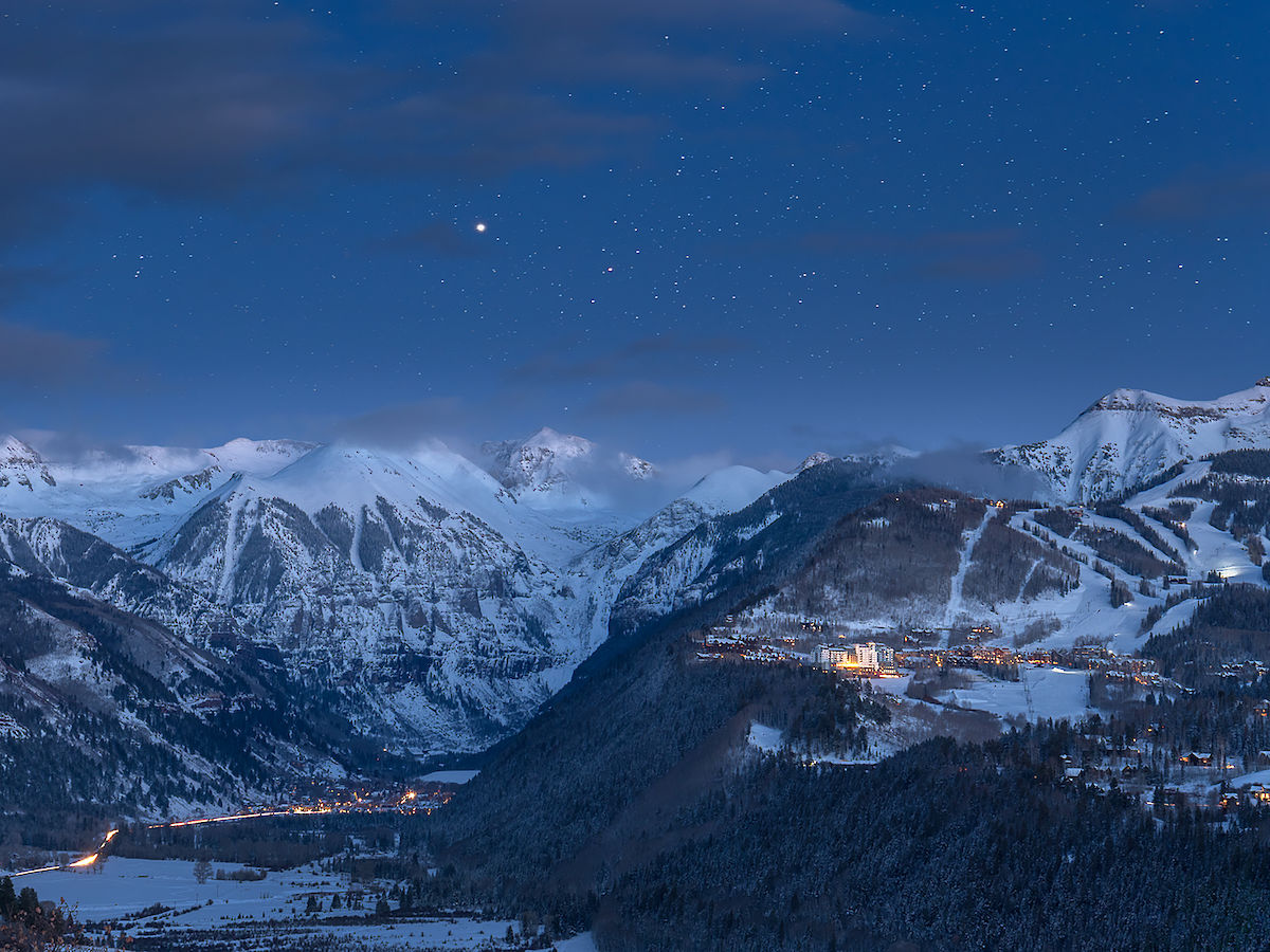 Mountain Village and Telluride, CO in winter