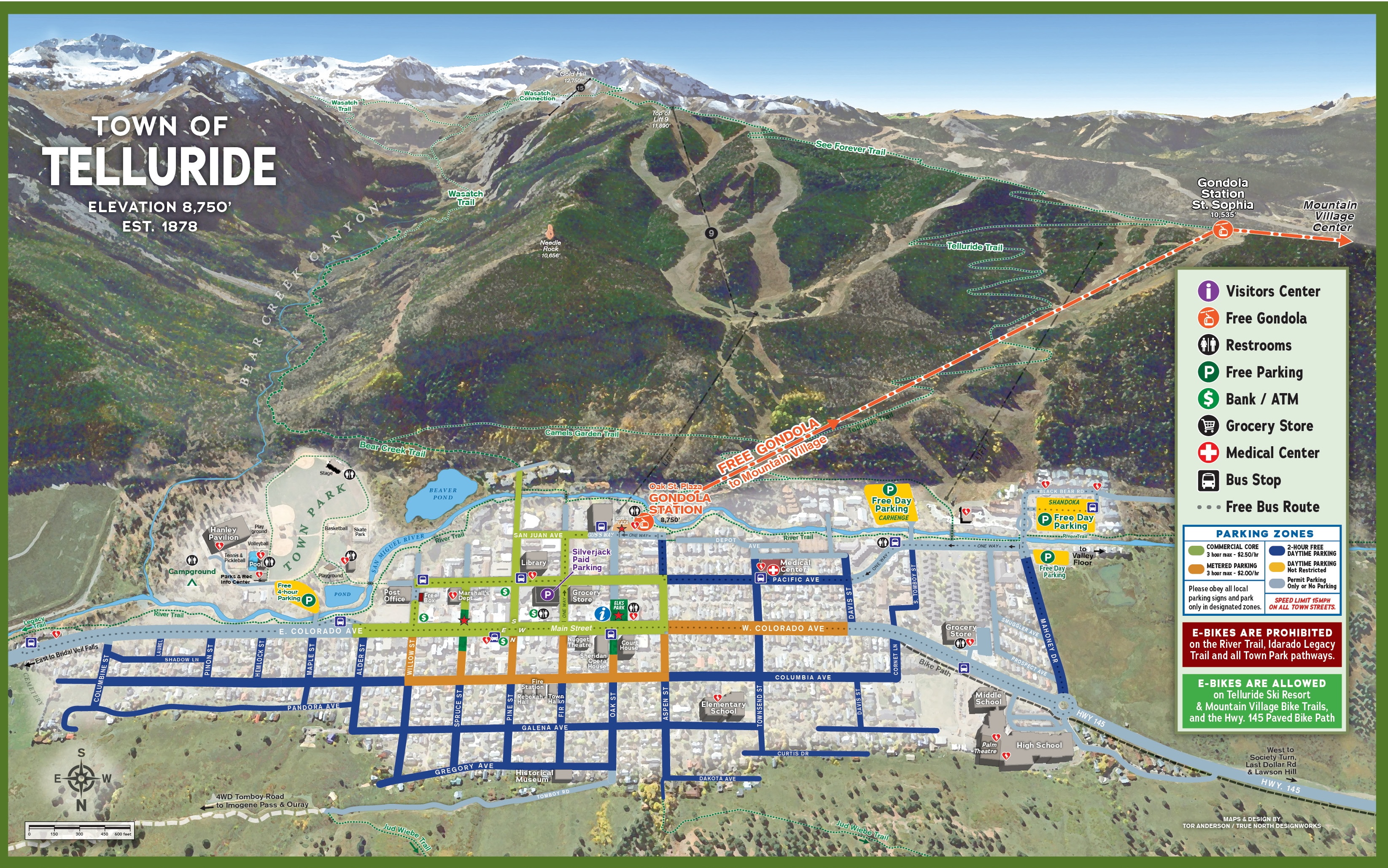 Map of Telluride, Colorado