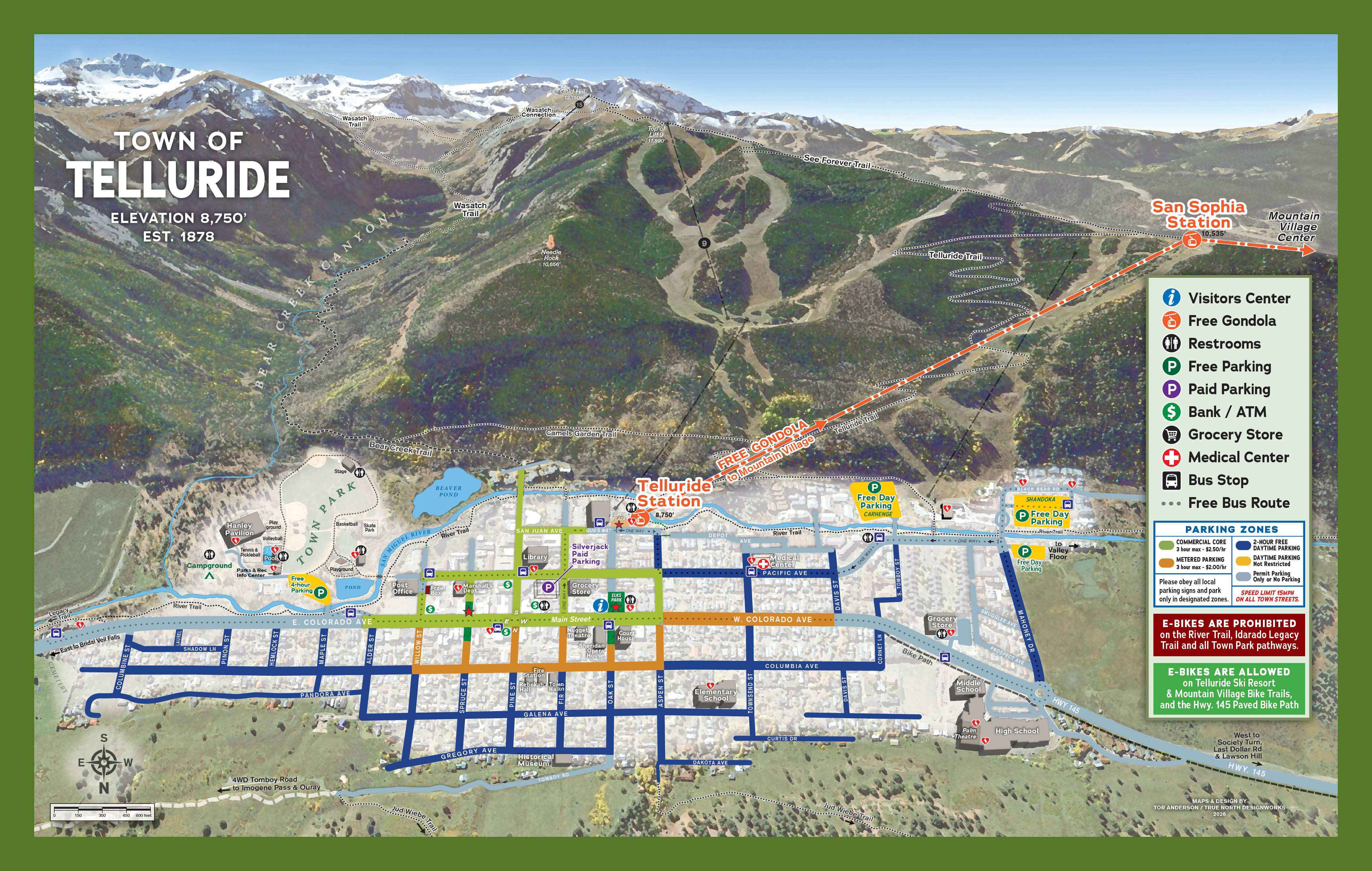 Map of Telluride, Colorado