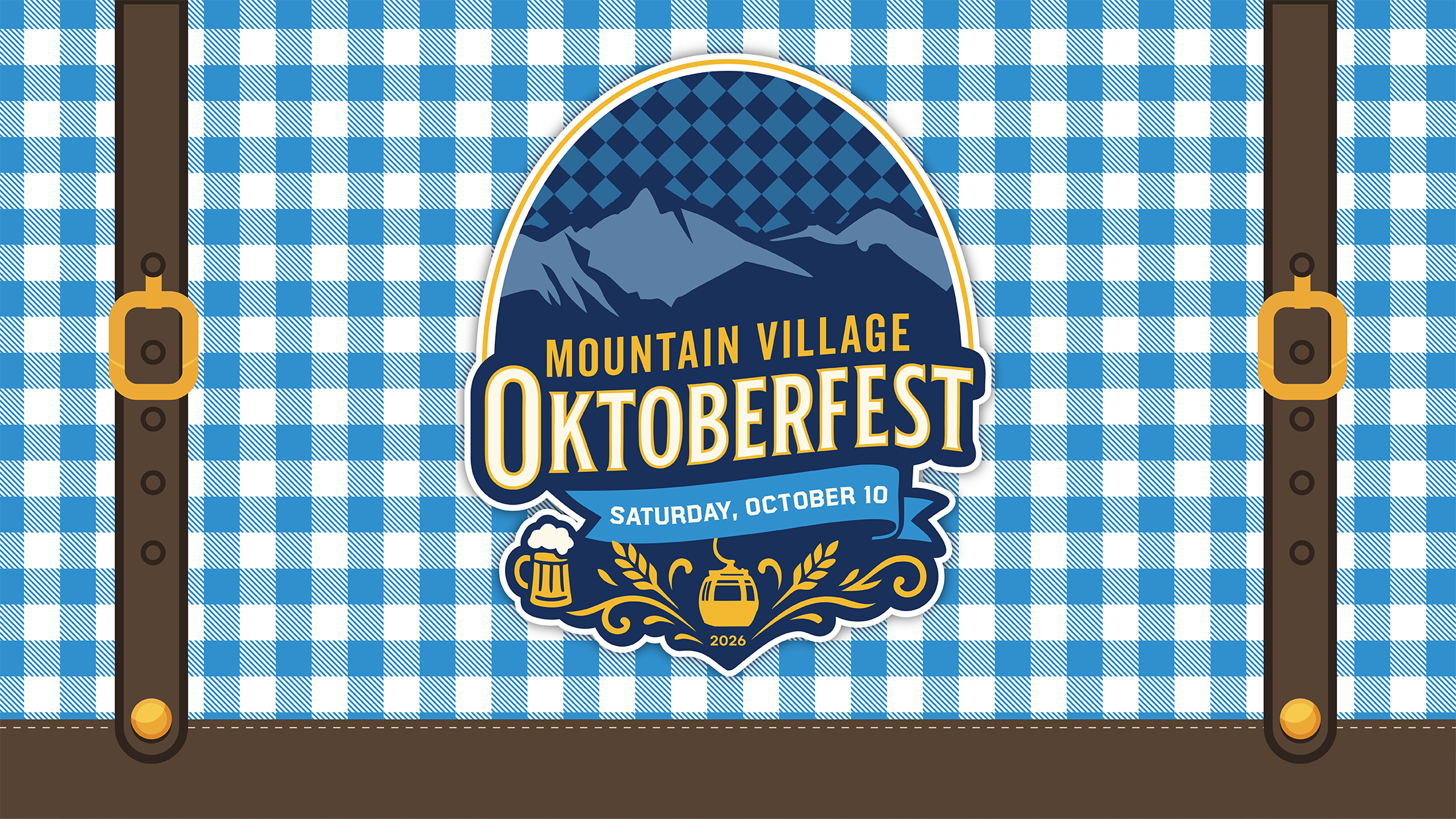 Mountain Village Oktoberfest 2026 poster for Saturday, October 10